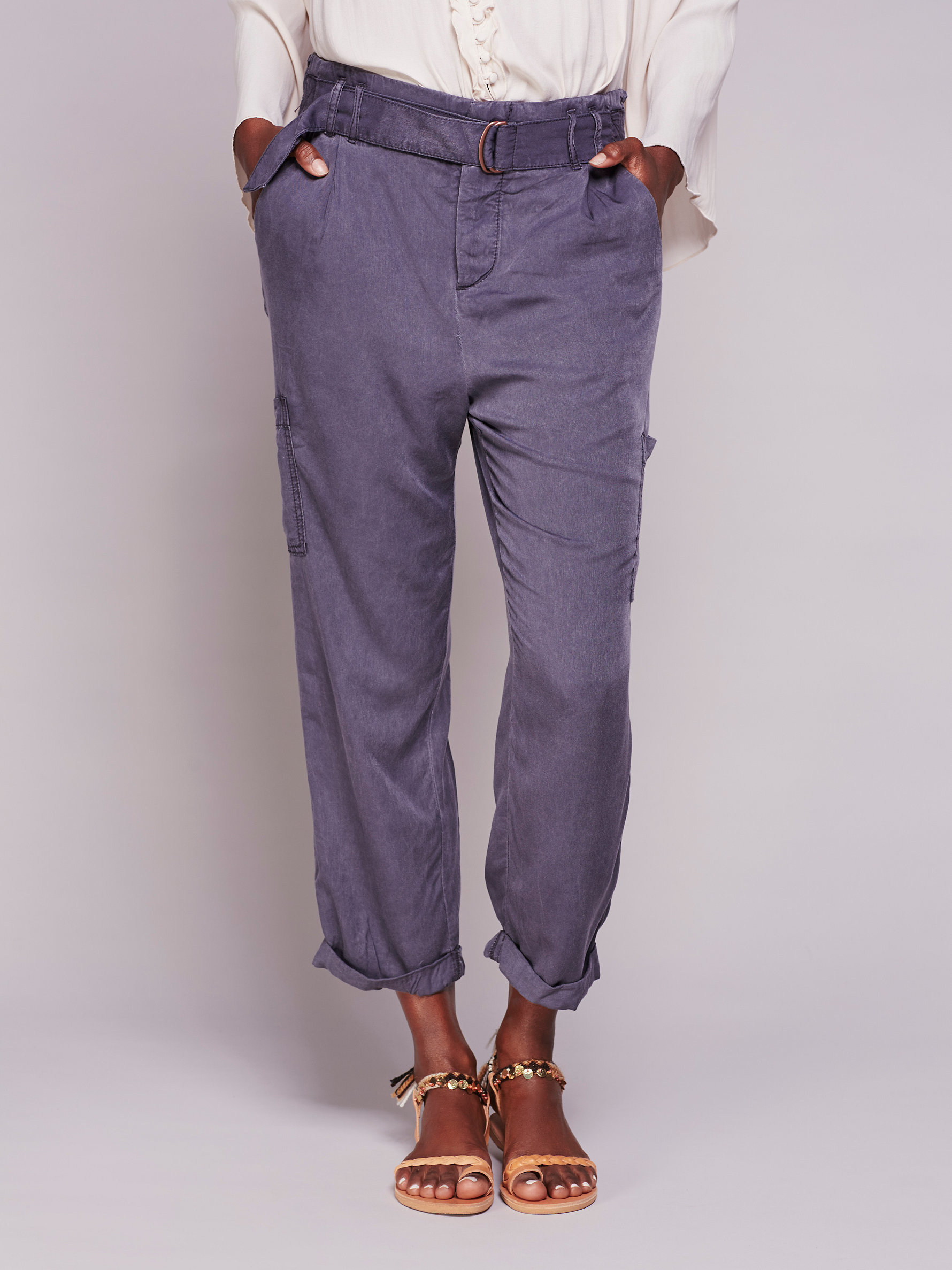 purple cargo pants womens